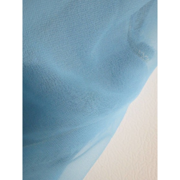 Vintage Powder Blue Size 12 Formal Dress Beaded Sheer Sleeves - Picture 7 of 12